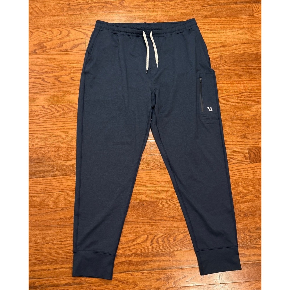 Vuori Sunday Performance Joggers Pants Mens XL 28" Navy Blue Ink Heather V416
